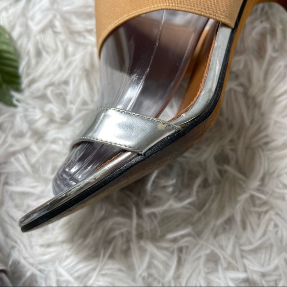 GIVENCHY Silver Foil Ankle Strap Heels Size 36 - Picture 5 of 10